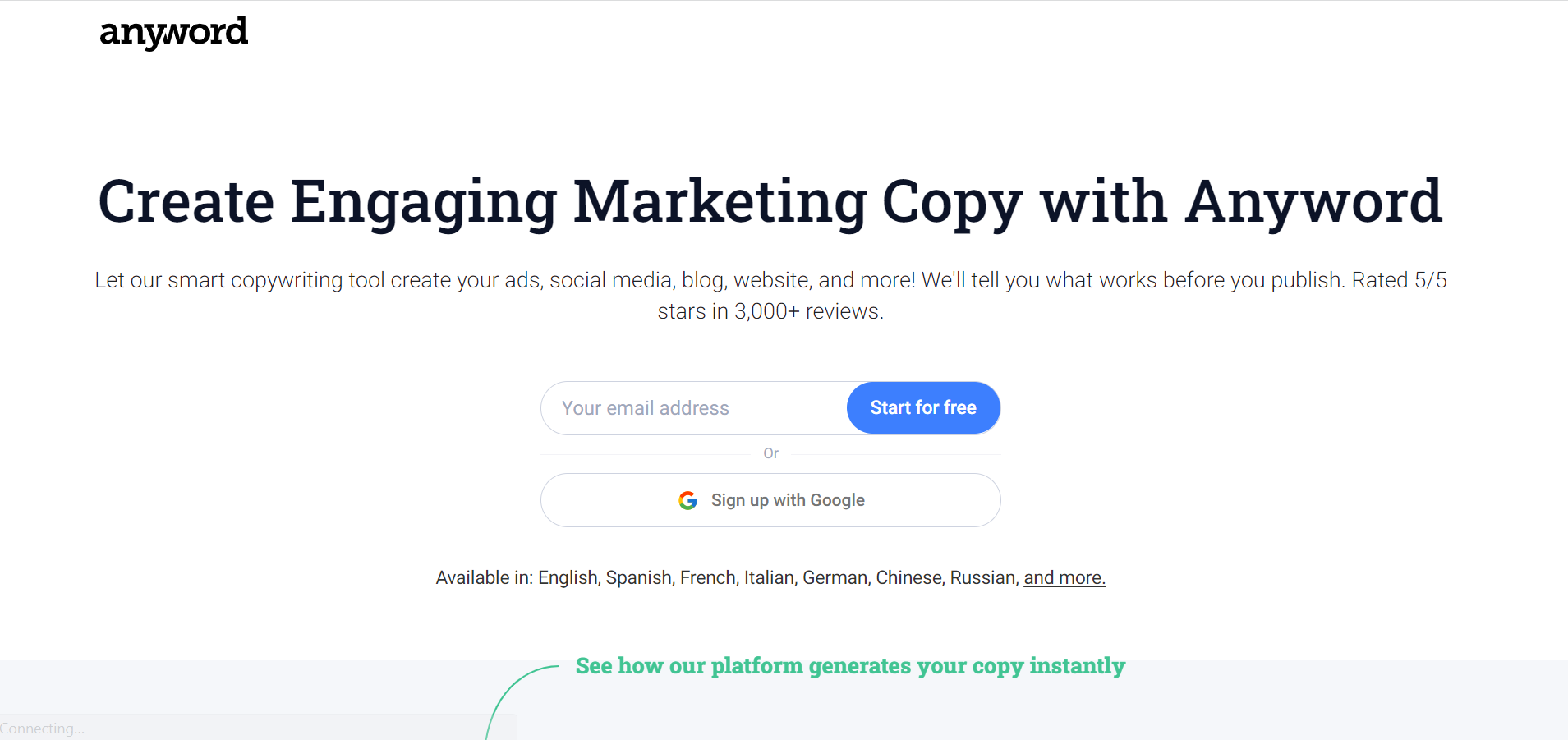 Get started writing your blog posts using AI